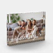 Family Custom Photo White Script Photo Block Fotoblokken (Links)