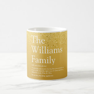 Family Definition Gold Glitter Modern Fun Glam Koffiemok