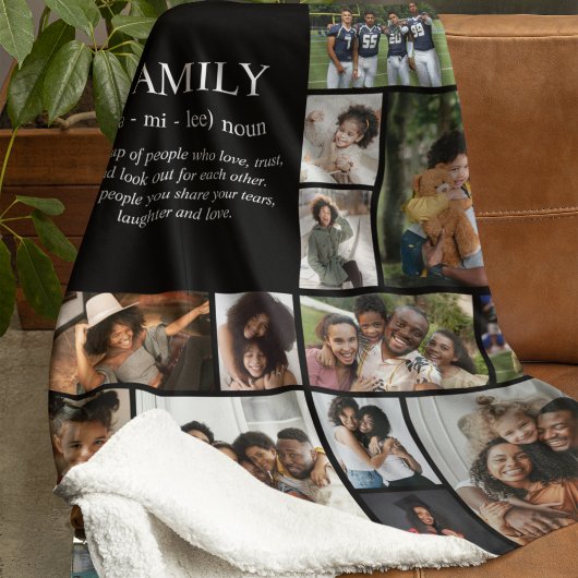 Family Definition Photo Collage Fleece Deken