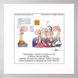 FAMILY DINNER Cartoon Poster April McCallum