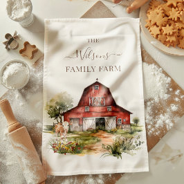 Family Farm Rustic Barn Cute Country Farm Theedoek