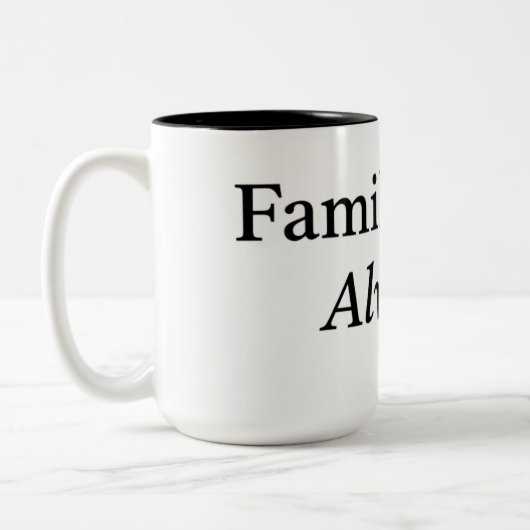 Family First Always Mug | Minimal Family Quote Cof (Gauche)