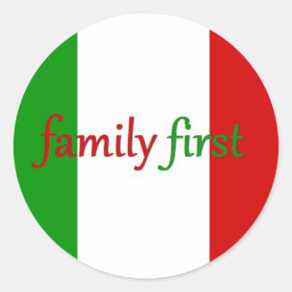 FAMILY FIRST - Italië / Mexico / Gezin Ronde Sticker
