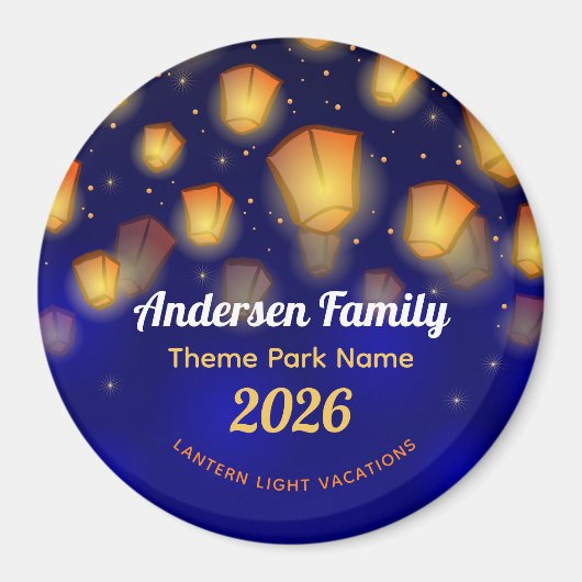 Family Floating Lanterns Theme Park Vacation Magneet (Voorkant)