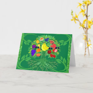 Family Fruit Tree Wenskaart Kaart