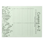 Family Fun Camping A-Z spel Notitieblok (Voorkant)