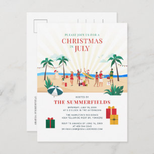 Family Fun Summer Beach Uitnodiging Briefkaart