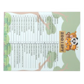 Family Fun Zoo Scavenger Hunt Notitieblok (Voorkant)