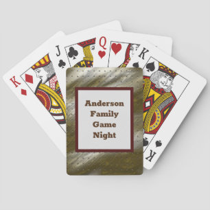 Family Game Night Gold Silver Abstract Striped Pokerkaarten