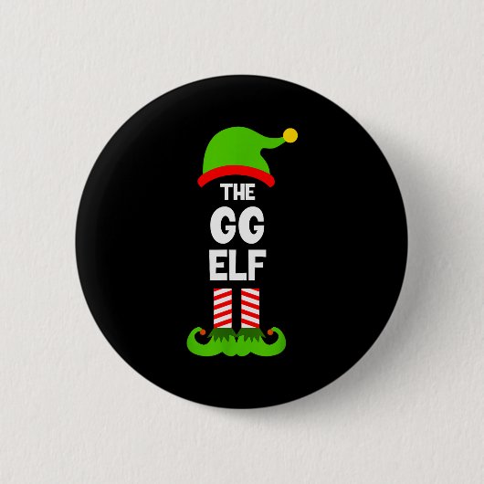 Family Gg Elf Christmas Matching Pajama Funny Ronde Button 5,7 Cm (Voorkant)
