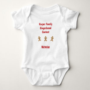 Family Gingerbrood Contest Custom Text Cookie Romper