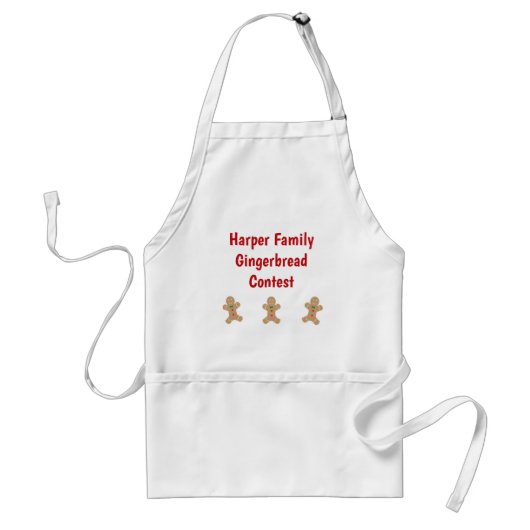Family Gingerbrood Contest Custom Text Cookie Standaard Schort (Voorkant)