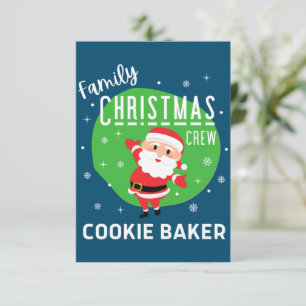 Family Group kerstparty Pajamas Cookie Baker Bedankkaart