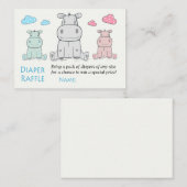 Family hippo Diaper Raffle Tickets (Voorkant / Achterkant)
