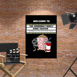 Family Home Theater Aangepaste naam unframed Poster