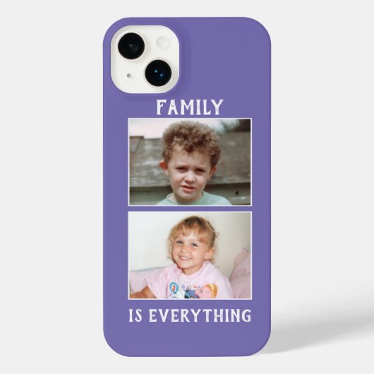 Family is everything 2 photos of your kids purple (Verso)