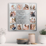 Family Is Everything Quota Family Photo Silver<br><div class="desc">Easily create your own personalized silver metallc modern wall clock with your custom The design feobjets a beautiful handwritten script quote: "Family is everything". Pour les meilleurs résultats,  crop the images to square - with the focus point in the center - before uploading.</div>
