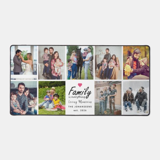 Family is Everything Script Custom Photo Collage Bureaumat (Voorkant)