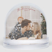Family is Forever Red Script Christmas Snow Globe (Avant)