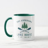 Family Lake House Modern Rustic Boat Oar Pine Tree Mok (Links)