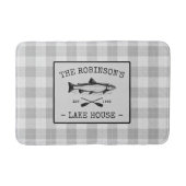 Family Lake House Oars Fish Rustic White Pset Badmat (Voorkant)