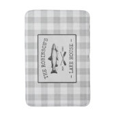 Family Lake House Oars Fish Rustic White Pset Badmat (Voorkant Verticaal)
