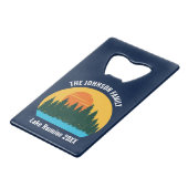 Family Lake House Schattigee Gepersonaliseerd zons Kredietkaart Flessenopener (Voorkant Gekanteld)