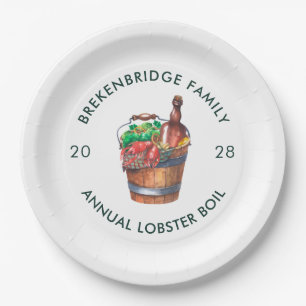 Family Lobster Boil Jaarlijkse Zomer Vis en zeevru Papieren Bordje
