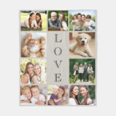 Family Love 10 Photo Collage Taupe Fleece Deken (Voorkant)