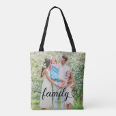 Family Love Black Script Aangepaste foto Draagtas (Achterkant)