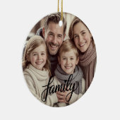 Family Love Black Script Custom Photo Ornament (Rechts)
