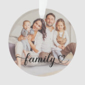 Family Love Black Script Photo personnalisée (devant)