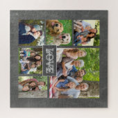 Family Love Custom Photo Collage Modern Chalkboard Legpuzzel (Horizontaal)