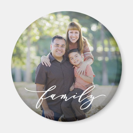 Family Love Editable Color Custom Photo Magnet Magneet (Voorkant)
