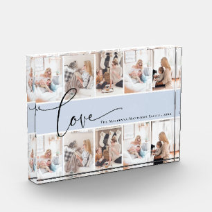 Family Love Script Monogram Aangepaste foto Collag