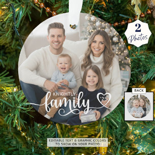 Family Love Script Photo Nom du coeur Couleur pers