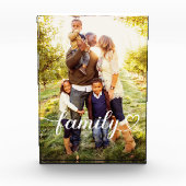 Family Love White Script Custom Verticaal Fotoblokken (Voorkant)