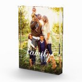 Family Love White Script Custom Verticaal Fotoblokken (Rechts)