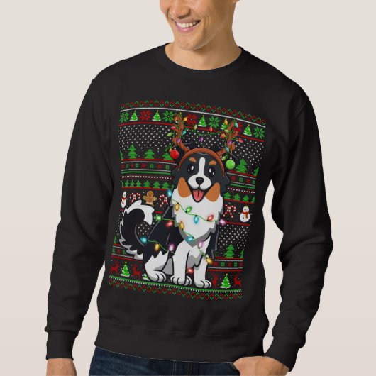 Family Matching Reindeer Ugly Australian Shepherd Trui (Voorkant)