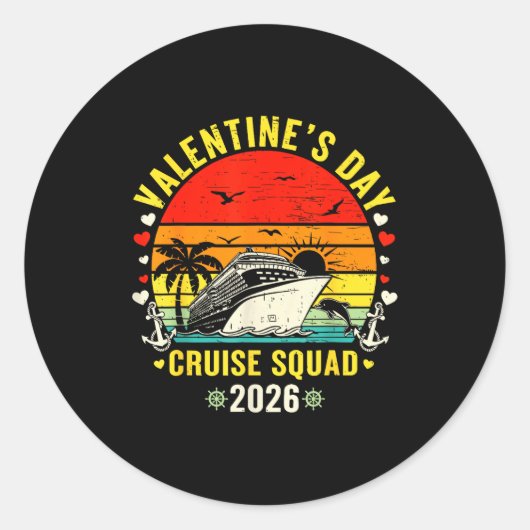 Family Matching Valentines Day For Couples Cruise  Ronde Sticker (Voorkant)
