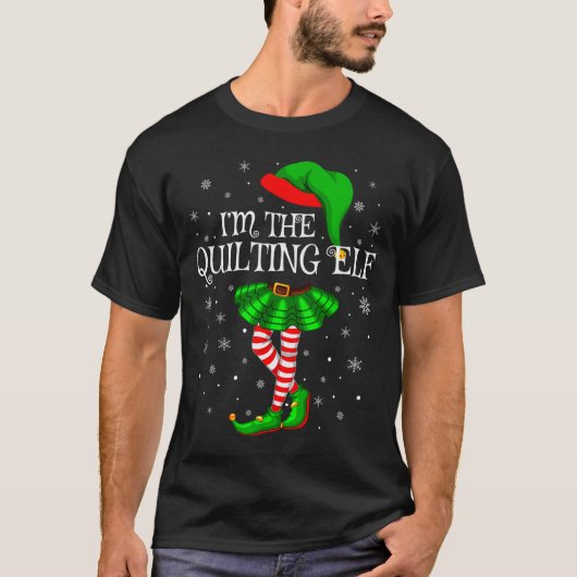 Family Matching Women Girls I'm The Quilting Elf C T-shirt (Voorkant)