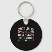 Family Matching Xmas Most Likely To Nap On Christm Sleutelhanger (Voorkant)