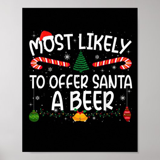 Family Matching Xmas Most Likely To Offer Santa A Poster (Voorkant)