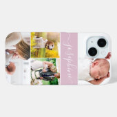 Family Memories gepersonaliseerde naam Script roze Case-Mate iPhone Case (Achterkant (horizontaal))