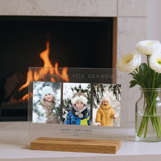 Family Minimalist 3 Photos Collage Keepsake