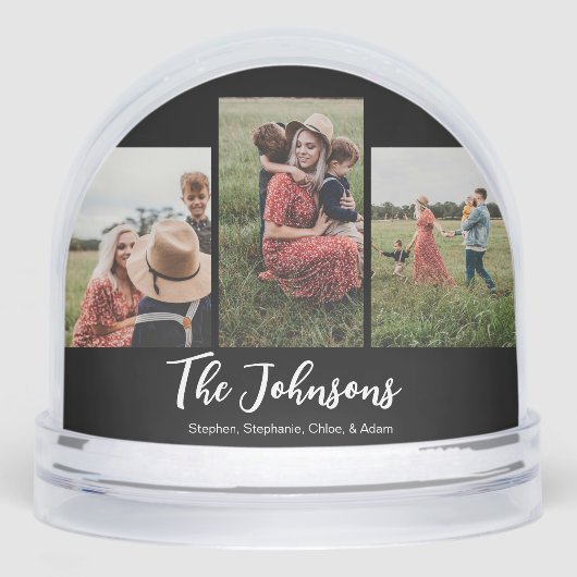 Family Modern Script Black 3 Photo (Avant)