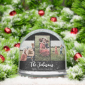 Family Modern Script Black 3 Photo (Noël)