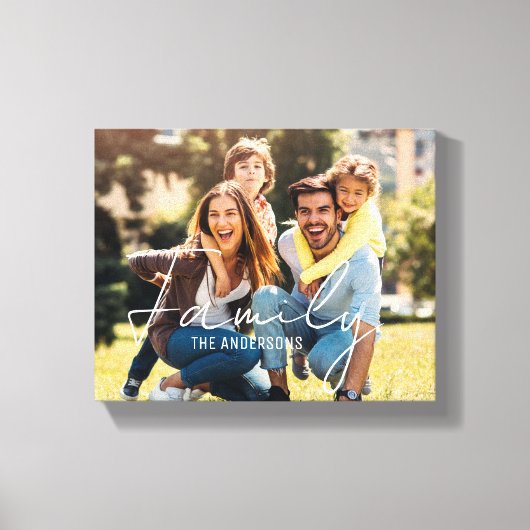 Family Modern typography overlay phot Canvas Print (Voorkant)