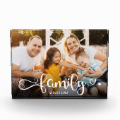 FAMILY Moderne Simple Hearts Love Script Fotoblokken (Voorkant)