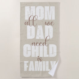 Family (Mom, Dad, Kid) White on Sand Strandlaken